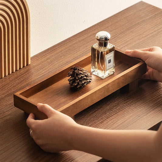 Plateau japonais en bois foncé, esprit Zen – HAVLY