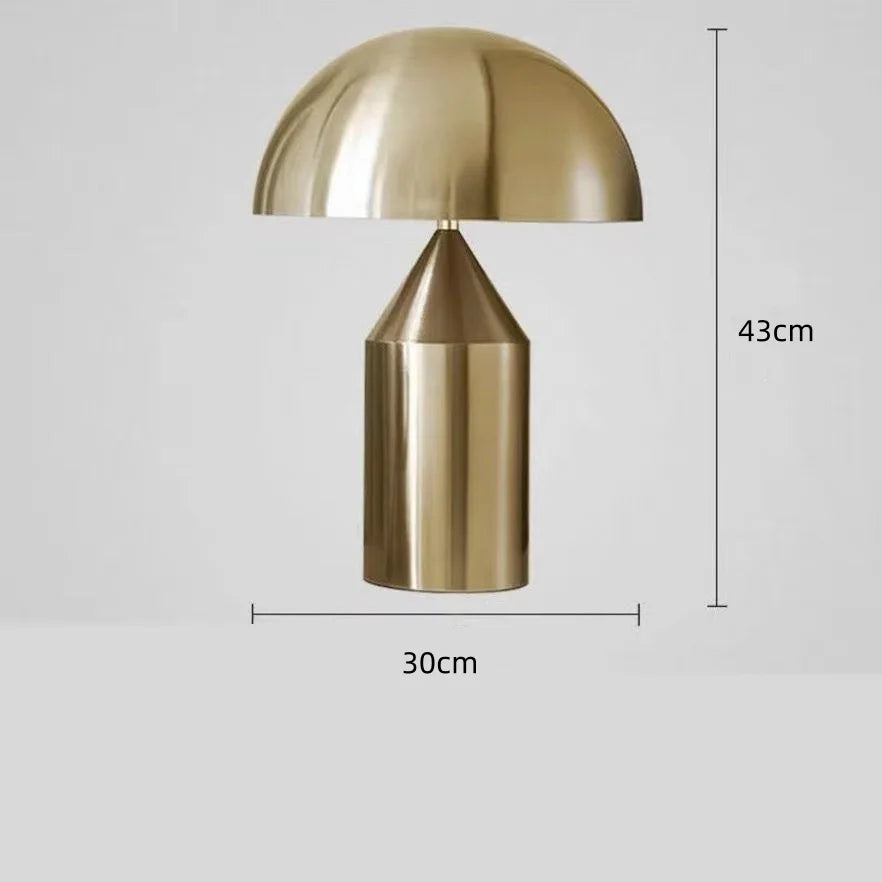 Lampe champignon dans un contexte de chambre à coucher