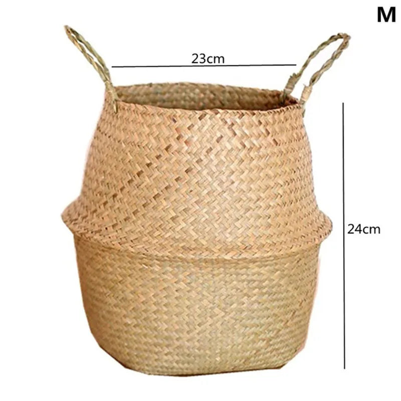 Panier cache-pot paille diamètre 25 cm