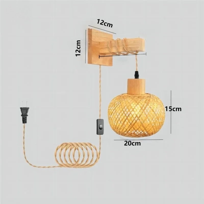 Lampe murale bambou petit modèle