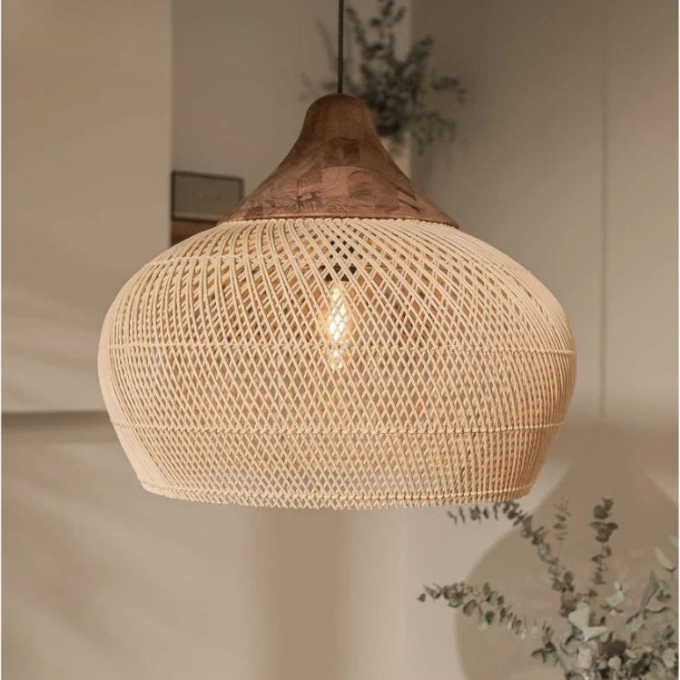 Lustre en rotin japonais tressé, osier naturel – HAVLY